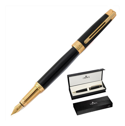Caneta Tinteiro Preta Crown President Yw39840p