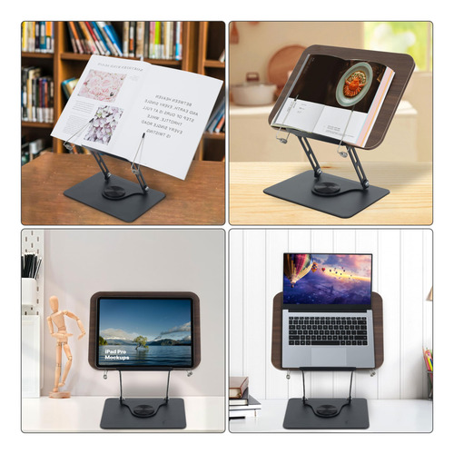 Soporte De Libros Plegable Con Rotación 360° De Escritorio