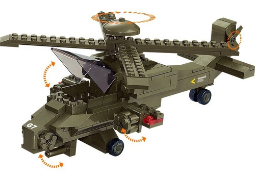 Imagem 3 de 4 de Blocos De Montar Helicoptero Militar 199 Pcs Sluban