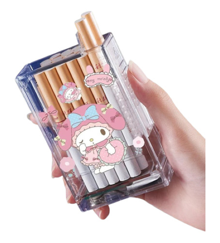 Cigarrera Sanrio Con Encendedor Carga Usb Kawai Transparente