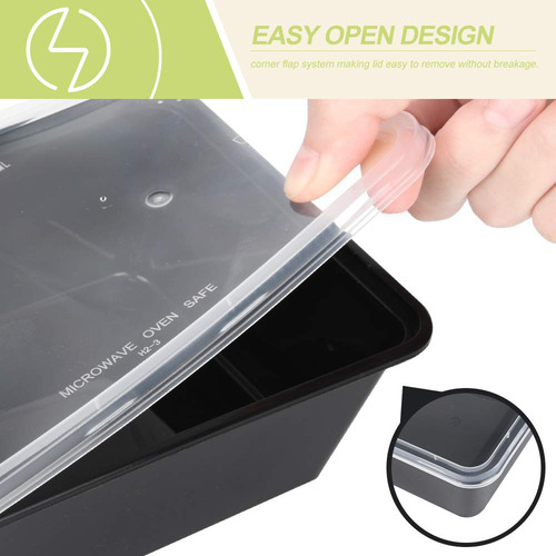 50 Pz Contenedores Cajas Para Alimento Reutilizable 34 Oz
