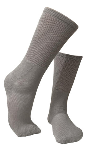 Media Algodon Para Diabético Pack X3- Calidad Y Cuidado Blanco/azul/gris Algodón 40-45