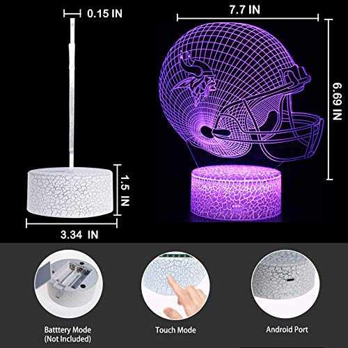 Casco 3d Con Luz Nocturna Y 7 Colores Decorativos