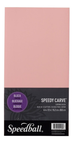 Goma De Grabado Linoleo Timbres Speedball 15x30 Cms Color del exterior Rosa
