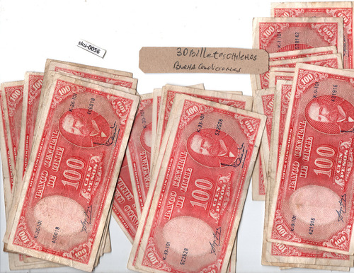 30 Billetes Historicos Chilenos 100 Pesos