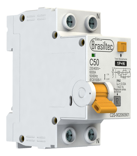 Disjuntor Diferencial Residual Bipolar 50a 30ma 2p