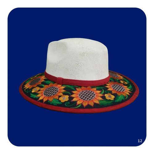 Imagen 4 de 10 de Elegante Sombrero Artesanal De Gamuza Bordado Mediano 2