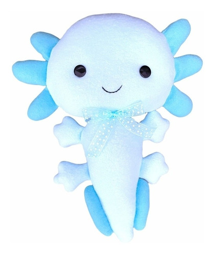 Peluche Ajolote Axolote Azul 28cm Marca Kwish 