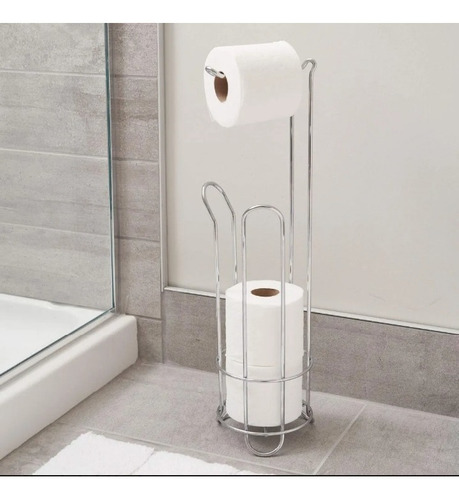 Imagen 4 de 7 de Porta Rollo Con Pie Para Papel Higienico Cromado