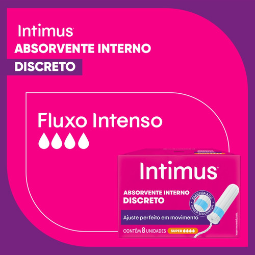 Intimus Absorvente Interno Discreto Super 16 Unidades