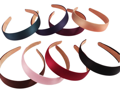 8 * Diadema Ancha De Tela For El Pelo, Moderna, Color Liso