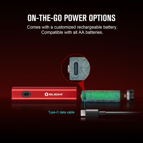 Linterna Olight Diffuse Recargable Edc 700 Lúmenes Roja