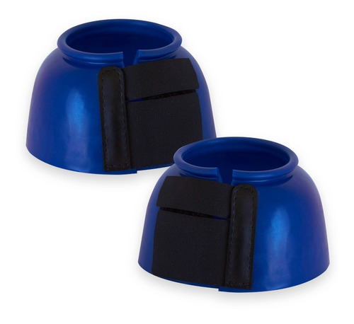 Par De Cubre Coronas Abierto Con Velcro Para Caballos Azul
