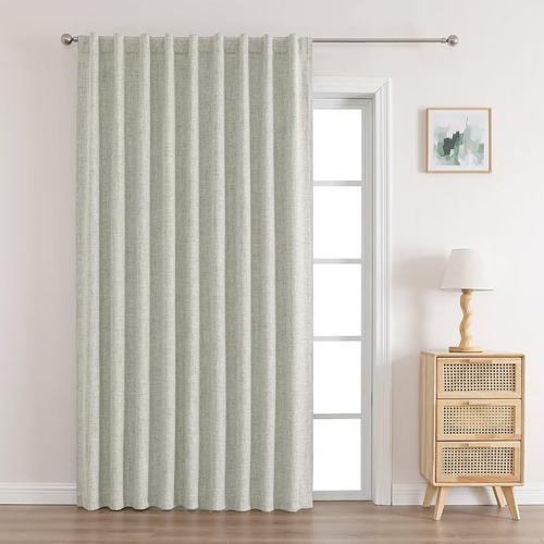 Cortina 100% Opaca Lino Natural 1 Panel 178 X 274 Cm Beige C