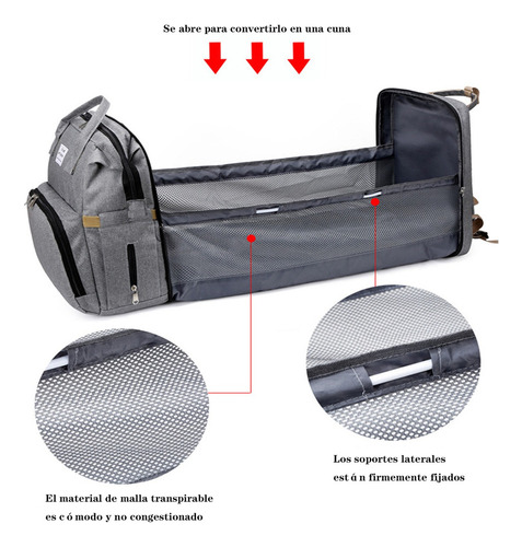 Mochila Impermeable Multifunción 5 En 1 Para Pañales Plegabl