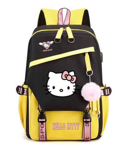 Bonita Mochila Escolar De Hello Kitty Para Grados 1-6