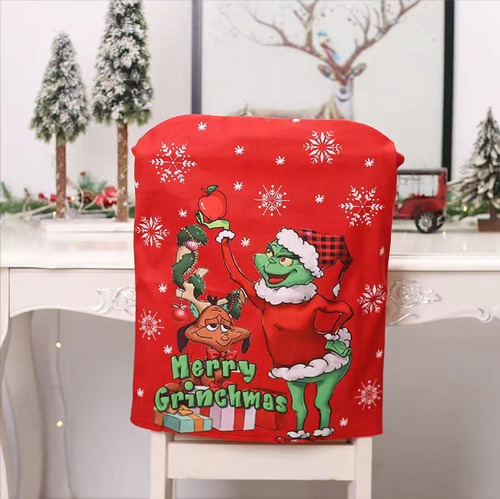 6 Fundas For Respaldo De Silla Grinch, Decoración Navideña