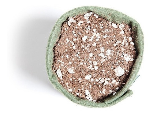 Vaso De Feltro 1 Litro King Pot Fácil Transplante Abre Fecha Cor Verde