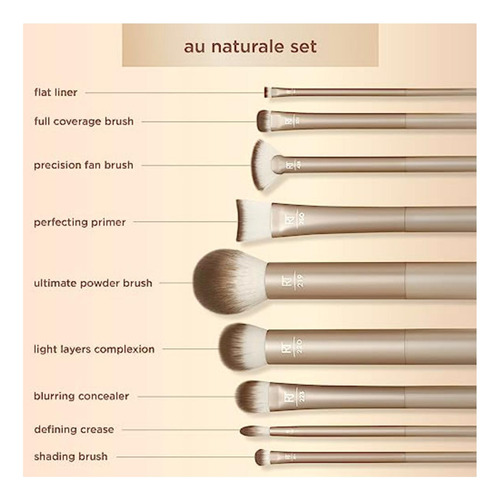 Real Techniques Au Naturale Kit De Brochas De Maquillaje,