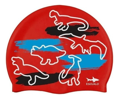 Gorra Natacion Escualo Adulto Modelo Rex Color Rojo Diseño de la tela Estampado Talla unitalla