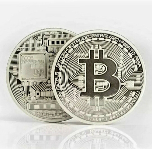 Imagen 1 de 2 de Moneda Bitcoin Silver Edition Blockchain Entrega Inmediata