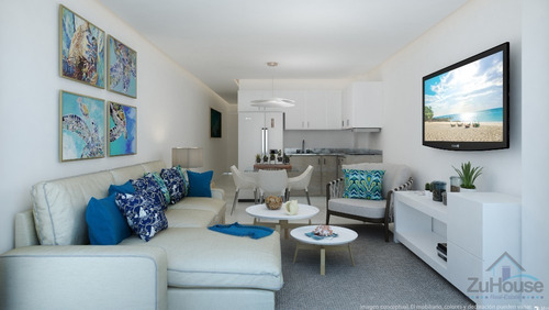 Imagen 6 de 13 de Acogedor Apartamento En Planos, 2 Hab En Punta Cana Wpa101 A