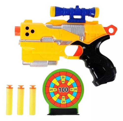 Pistola Arminha De Brinquedo Tipo Nerf Lançador Dardos Arma