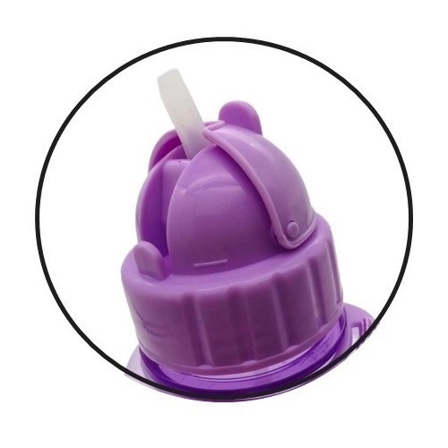 Garrafinha Infantil Squeeze Com Canudo De Silicone Livre Bpa Cor Violeta