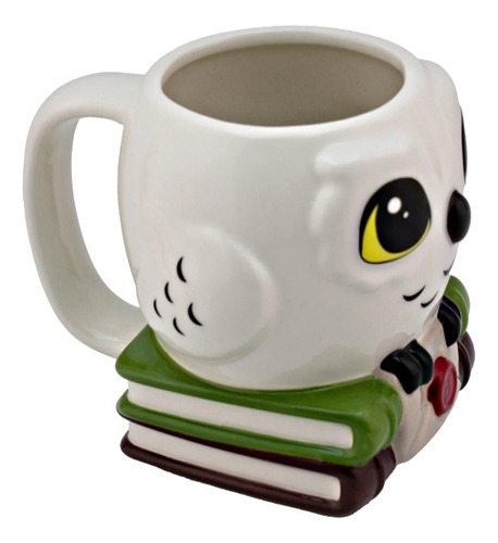 Taza Mascota Harry Potter Hedwig Blanco Y Cafe Harry Potter Hedwig