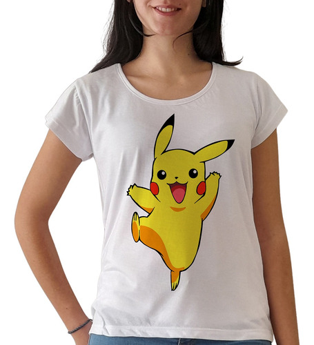 Remera Pikachu Pokemon Mujer Manga Corta Purple Chick