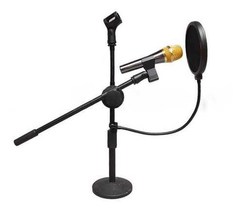Imagem 5 de 5 de Kit 2 Pop Filter Tela Anti Sopro P/ Microfone Haste Flexível