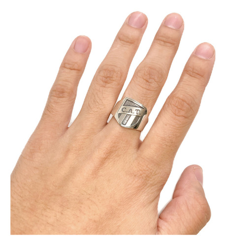 Anillo Escudo Equipo Fútbol Argentina Atlético Tucumán C - Grande Plata 925