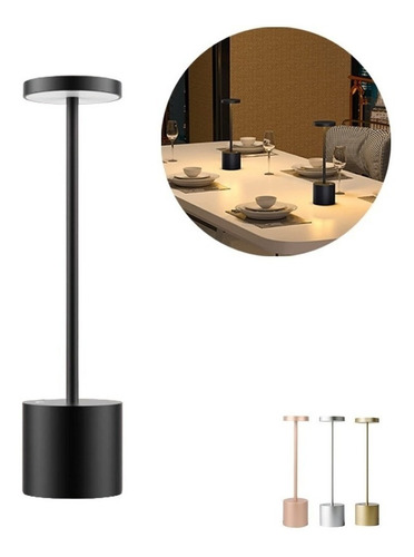 Lámpara Velador Led Recargable Usb Táctil Dimmer 35cm Bar
