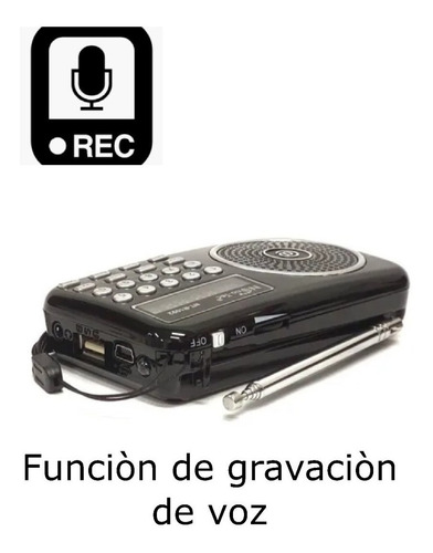 Imagen 5 de 6 de Radio Recargable Portátil Fm / Am Digital Mp3 Digital Usb