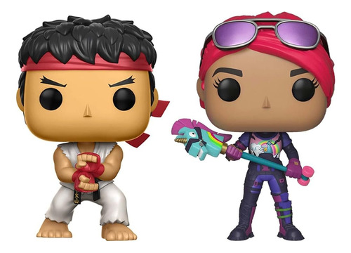 Funko Pop! Fortnite - Pack Ryu Y Brite Bomber, Multicolor