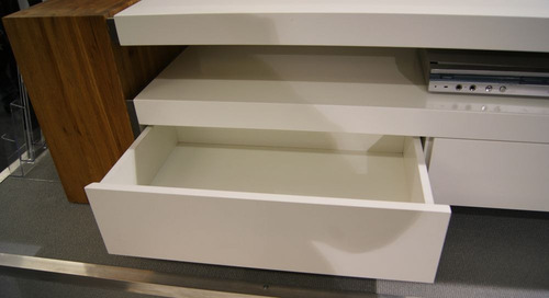 Imagen 7 de 8 de Mueble De Tv Moderno Lacado Y Madera Natural Ref: Lan