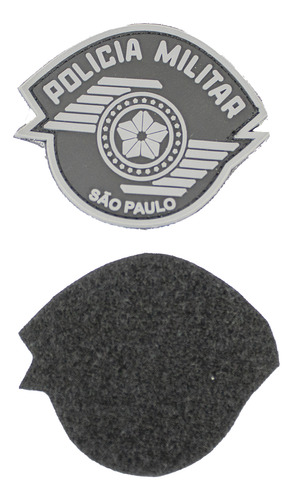 Brasão Pmesp Emborrachado C/ Velcro Para Fardas Cinza