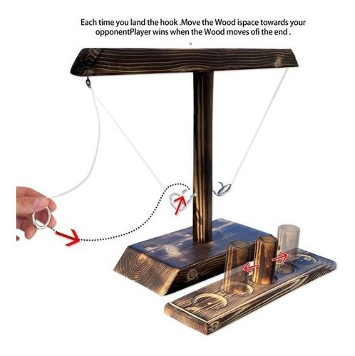 Hook Game, Juego De Mesa De Madera, Artesanal Y Divertido