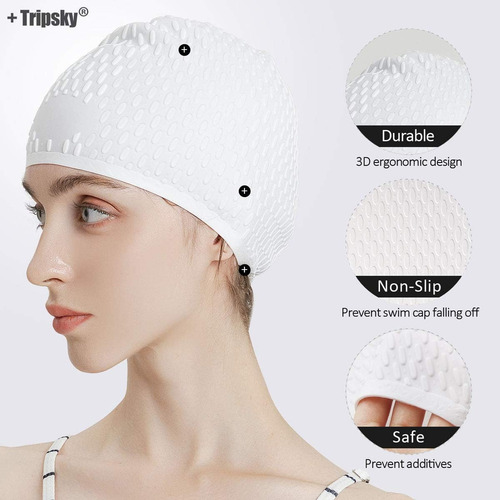 M2 Gorro De Natacion De Silicona Tripsky, Comodo Gorro De