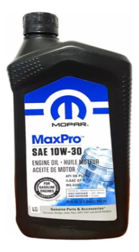 Aceite Maxpro Mopar Motor 10w30 10w-30 Semi Sintetico Tienda