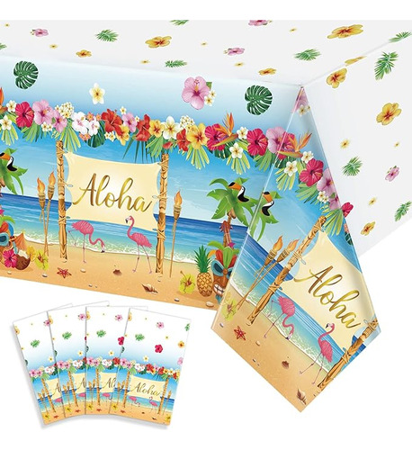 Mantel Hawaiano De Pl Stico Con Diseño De Flamenco  Aloha L