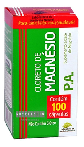 Cloreto De Magnésio Pa 100 Caps - Kit C/ 48 Potes - Medinal