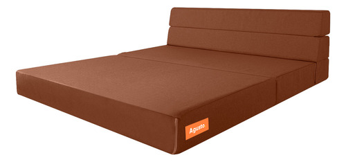 Sofa Cama Doble Agusto ® Sillon Plegable Matrimonial Colchon Color Café