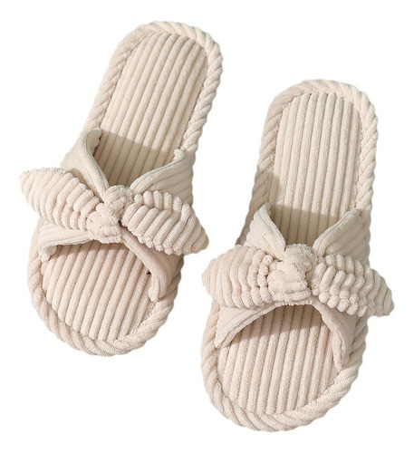 Pantuflas De Mujer De Corduroy Cruzada Cómodas Ocio Luz Dama
