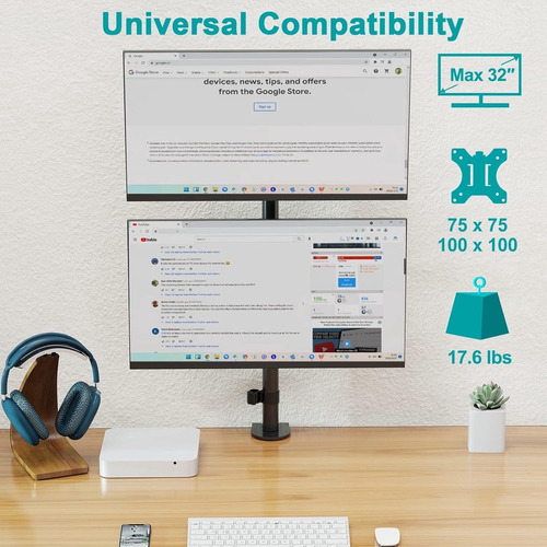 Soporte Vertical Para Monitor Doble, Soporte De Monitor Apil