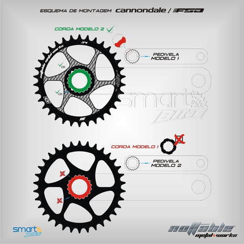 Coroa 12v Nottable Pedivela Cannondale Hollowgram Si E Fsa