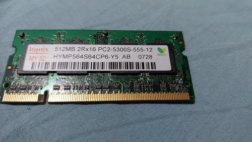 Memória Para Notebook Hynix 512mb Pc2-5300s-555-12 Ddr2 667