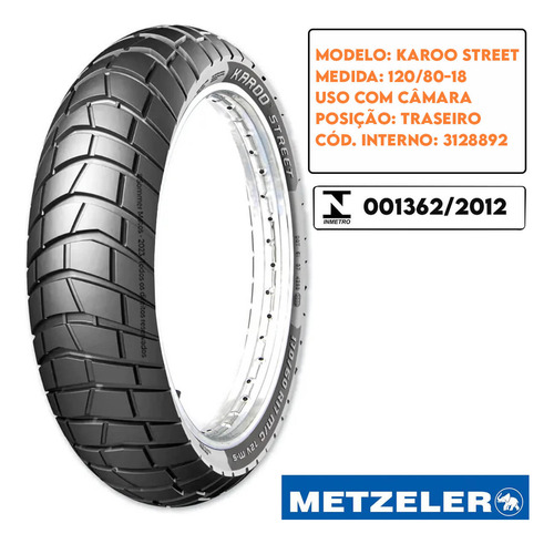 Pneu Traseiro Xr Tornado 250 120-80-18 Karoo Street Metzeler