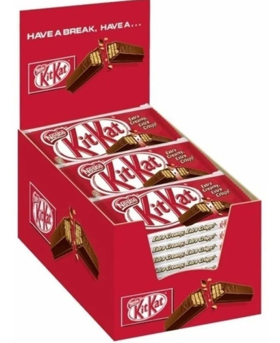 Chocolate Kit Kat Ao Leite Nestlé Caixa C/ 24 Unidades