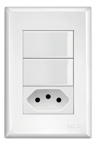 comprar Interruptor Duplo Simples 16a + Tomada 20a Evidence Fame Cor Branco